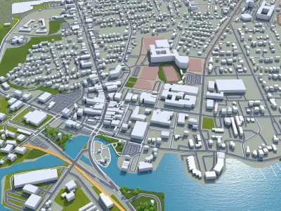 Toms River New Jersey USA 60km Low-poly 3D model