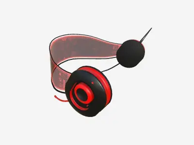 SciFi Glasses H03 Red - Character Design Fashion Low-poly 3D model
