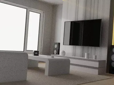 Living Room Scene Low-poly model Low-poly 3D model