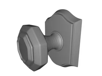 Crystal Privacy Door Knob with Traditional Arch Rose 3D model