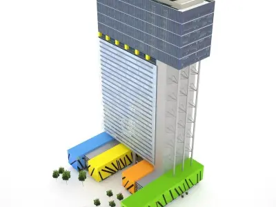 Brisbane Square Low-poly 3D model