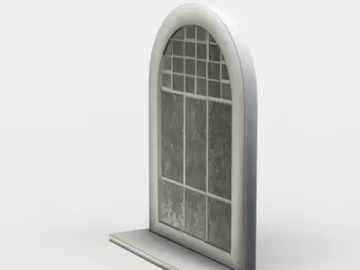 Window arched Low-poly 3D model