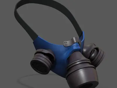 Gas mask plastic protection isolated scifi  Low-poly 3D model