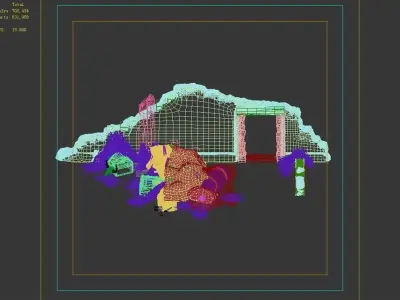 Game Monster Camp - Broken Earth Wall Cottage 8 3D model
