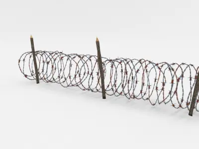 Lowpoly Barb Wire Obstacle Collection Low-poly 3D model