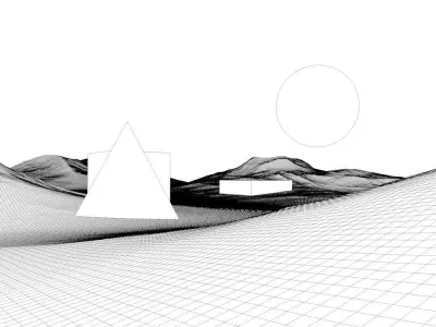 sci fi desert  Low-poly 3D model