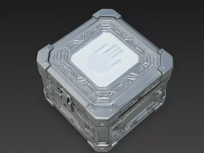 Sci-Fi Biometric Data Container 3D Model Low-poly 3D model