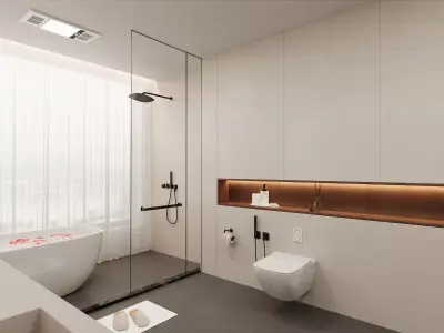 Minimal Modern Bathroom 3D model