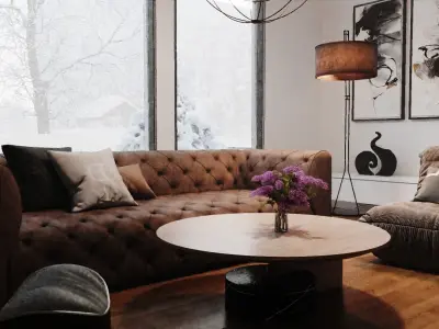 Living Room Scene - Winter Mood 3D model