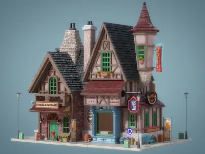 Cartoon House 25 3D model