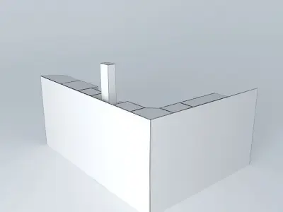 Kitchen design with equipment  3D model