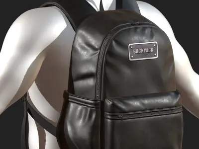 Backpack Black Generic bag baggage  3D model