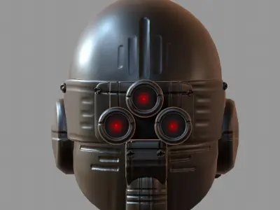 Gas mask helmet 3d model scifi Low-poly  Low-poly 3D model 177