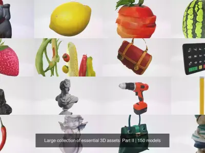 Large collection of essential 3D assets  Part II 3D Model Pack
