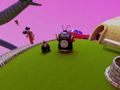 Kaito Planet and Snake Path Low-poly 3D model