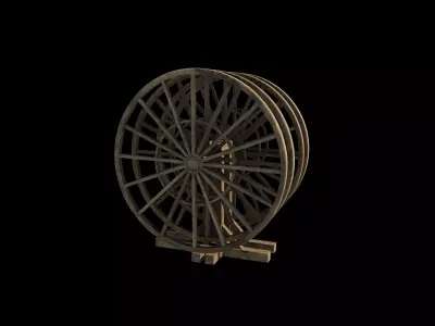 Watermill wheel 03 3D model