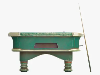 Pool table worn out Low-poly 3D model