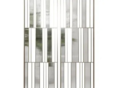 Partition 2 pair of mirrors hanging on wall 3D model