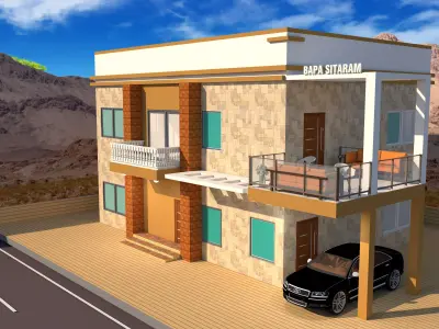 LUXURY HOUSE WITH SKP AND OBJ FILE 3D model