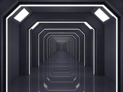 4 Sci Fi Tunnel Sets  3D model
