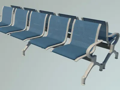 Public Seat Low-poly 3D model
