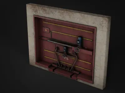 Subway Hermetic Gate Low-poly 3D model