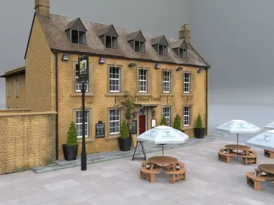 An English Country Pub Inn Hotel 3D model purchase