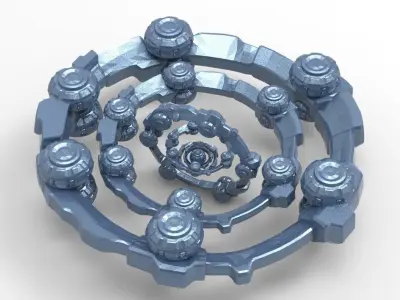 Alien technology orb array   Low-poly 3D model