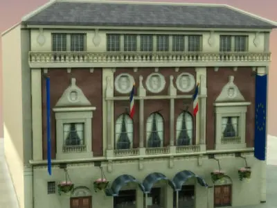 Paris Theater Low-poly 3D model