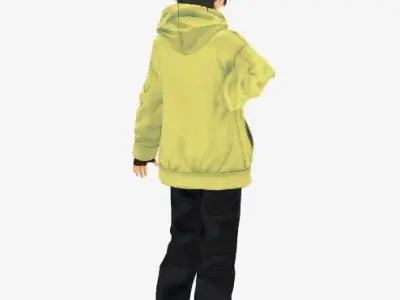 SciFi 3d anime kawaii boy character c14 Low-poly 3D model