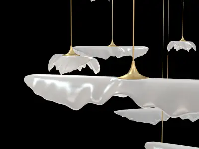 Leaf Fall white gloss finish 3D model