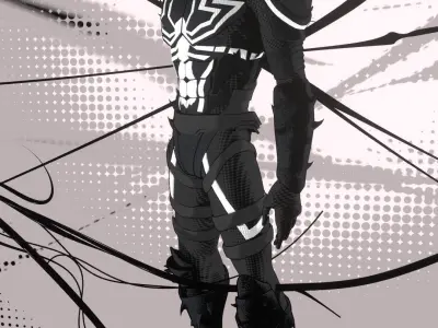 Agent Venom Toonshade rigged Blender Low-poly 3D model