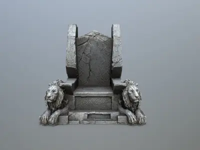 Lion Throne Low-poly 3D model