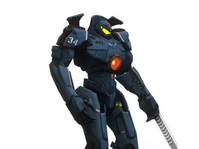 Gypsy Danger Jaeger 3D Model  Pacific Rim Mark-3 Hero Jaeger Low-poly 3D model