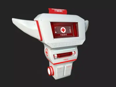 SciFi Backpack 03 Medic - Character Fashion Design Low-poly 3D model