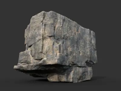 Realistic Blocky Rock 04 250612 Low-poly 3D model