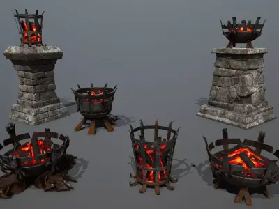Brazier Light Low-poly 3D model