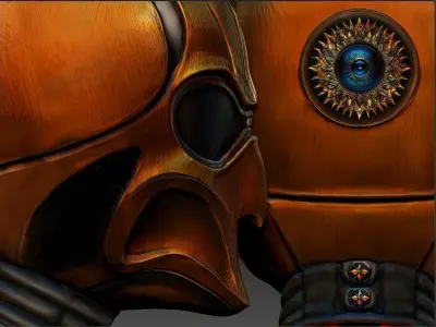 Alien Helmet two colors Low-poly 3D model