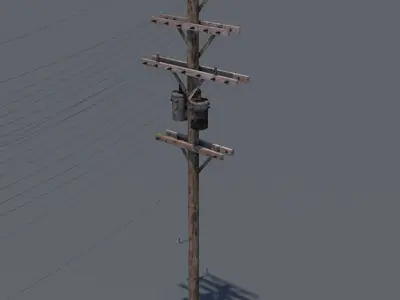 Utility Power Pole - Architectural and gaming environment asset  3D model