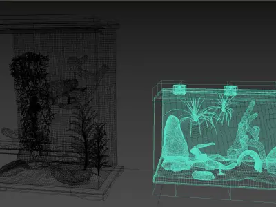 Reptiles terrarium Decoration  Low-poly 3D model