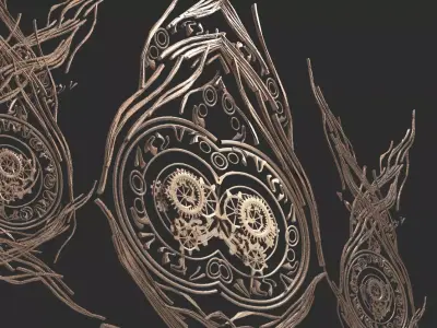 Steampunk pattern weaved dragon 3D model