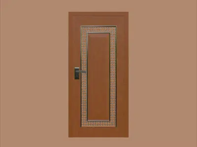 Ornamental Wooden Door PBR 3D model