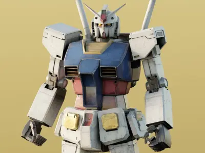 GUNDAM robot mech Realistic Texture Rigged MAYA Blender 3D model