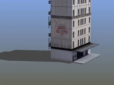 Loft Apartment Building Low-poly 3D model