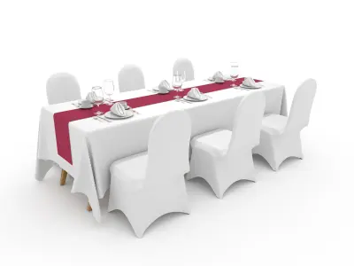 Collection Banquet Table and Chair 39 3D Model Pack