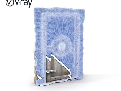 Ancient Wooden Door with Runic Carvings Model Pack Low-poly 3D model