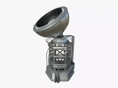 SciFi Antenna Tower A08 Metallic - Sci Fi Exterior Design Low-poly 3D model