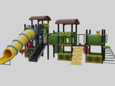 Train Style Playground 3 Low-poly 3D model