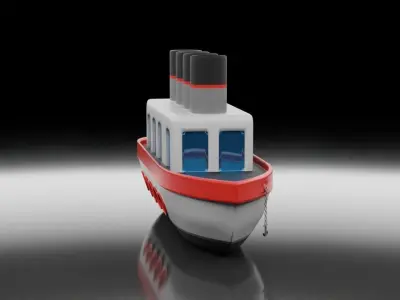 Cartoon Ship Low-poly 3D model purchase