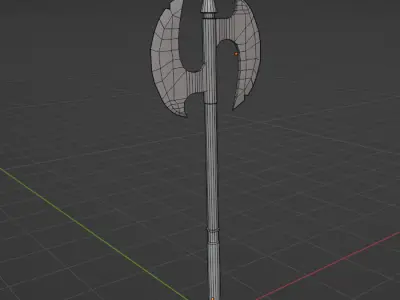 Low Poly Axe sword with light Free low-poly 3D model